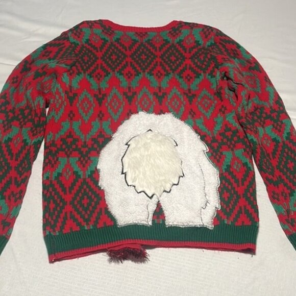 Holiday Time Men's Red Green Llama Festive Ugly Christmas Sweater Size Medium - Picture 4 of 8